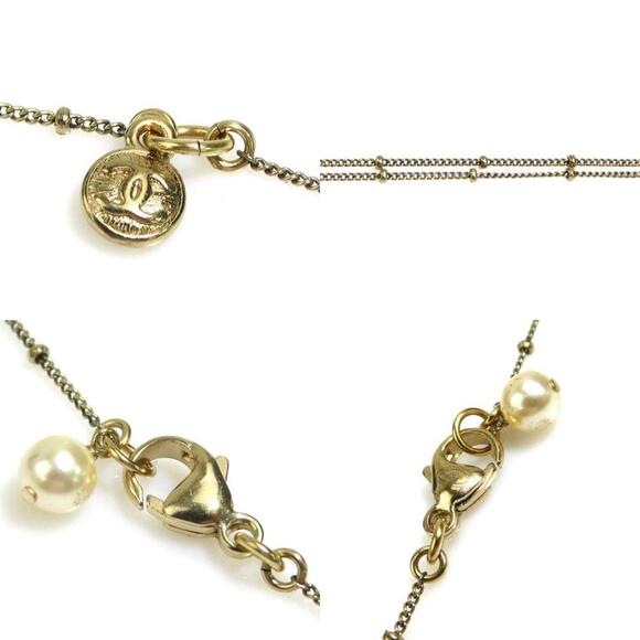 CHANEL White Pearl Logo Necklace - Picture 4 of 5